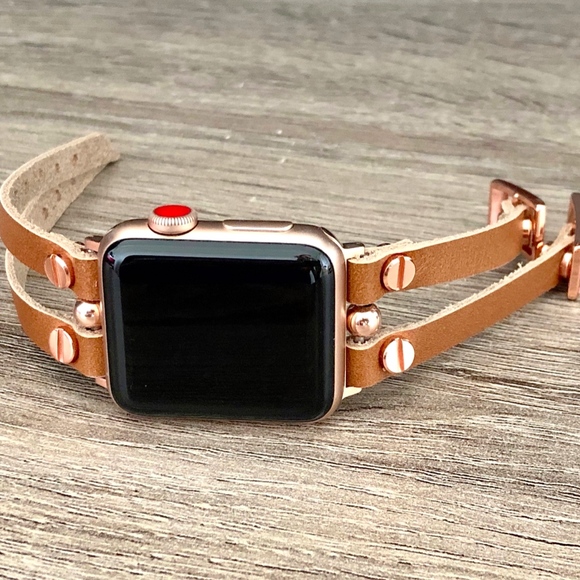Leather Apple Watch Band Rose Gold  Bracelet main image 6